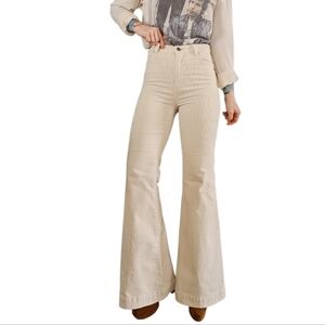 Banana Republic Cream High-Rise Flare Corduroy Pants